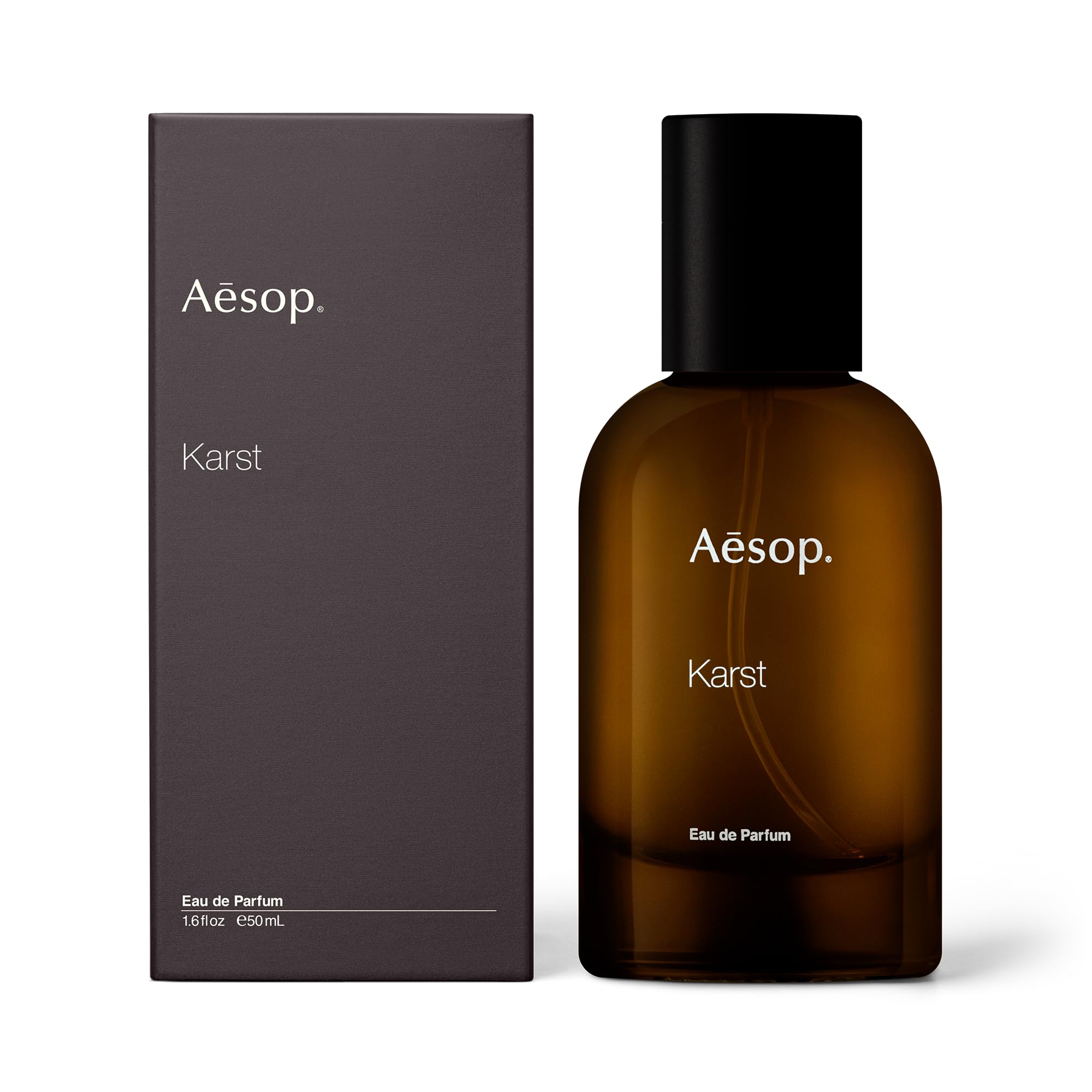 Aesop Karst Eau de Parfum | Juniper, Vetiver, and Sandalwood Scent | Fresh, Herbaceous, and Marine Aroma | Unisex | 1.6 fl oz
