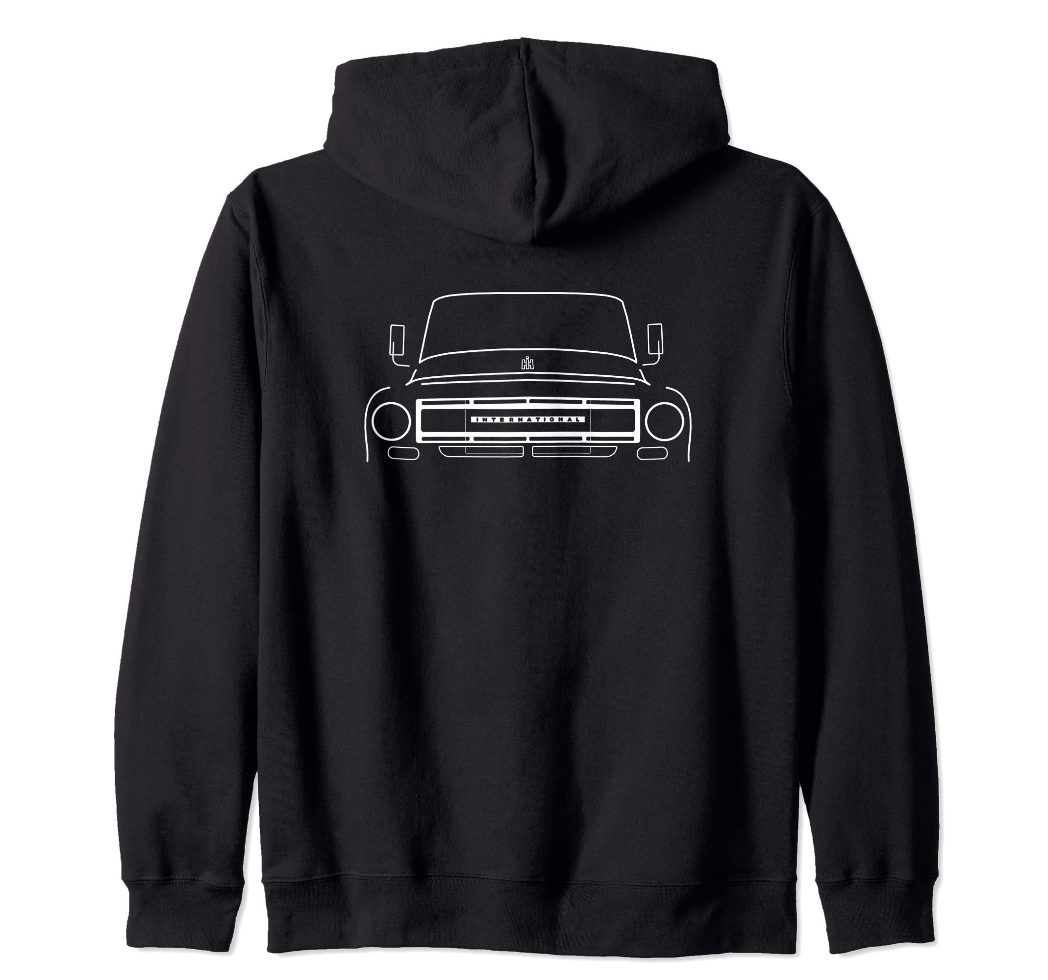 International Harvester Travelette truck white outline Zip Hoodie