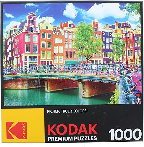 Miniatura 1 de Rompecabezas de 1000 piezas con diseño de edificios de canales, Amsterdam, Países Bajos