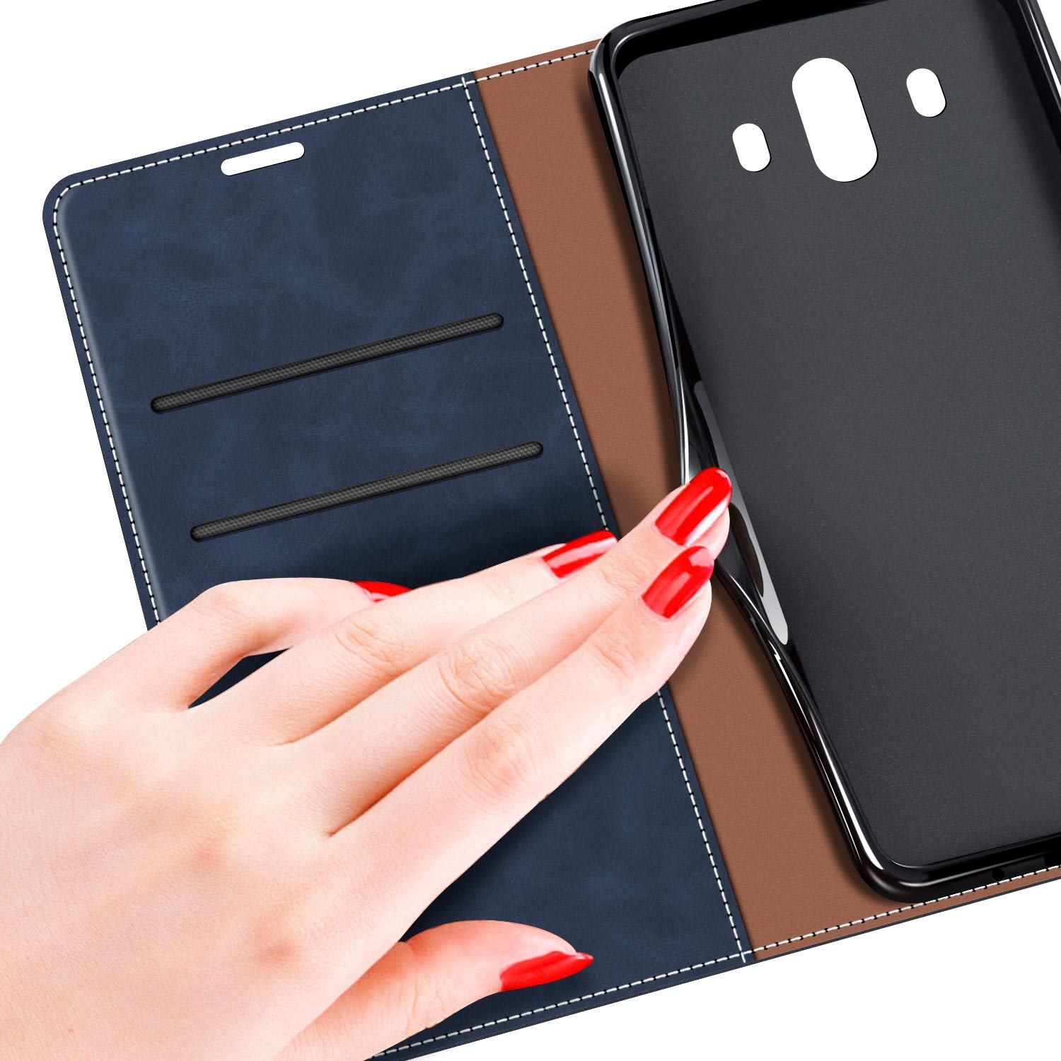 MOBESV Custodia per Huawei Mate 10, Cover a Libro Magnetica Custodia in Pelle per Huawei Mate 10, Blu
