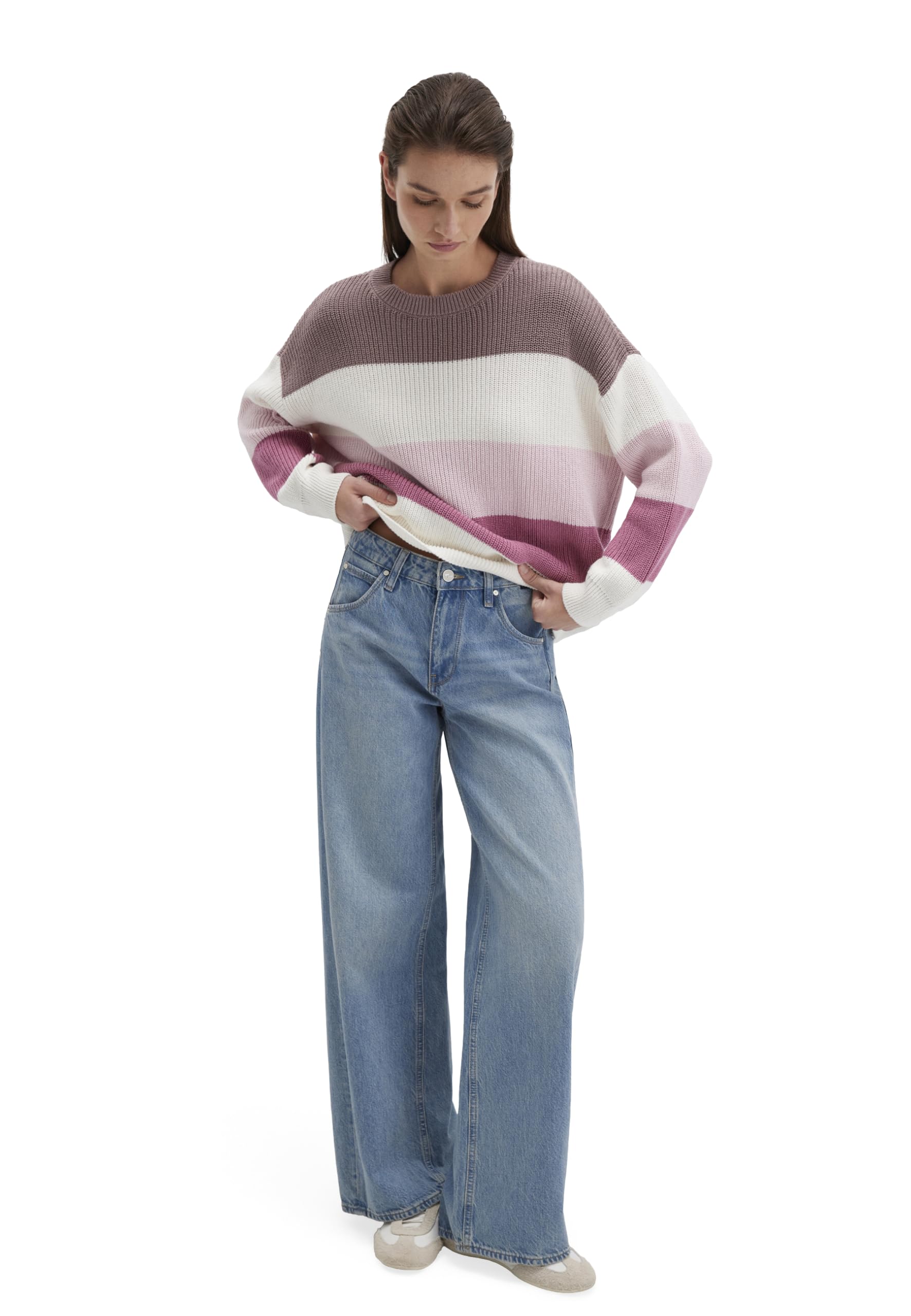 Mavi Damen Sweaters Striped Sweater Gestreifter Pullover