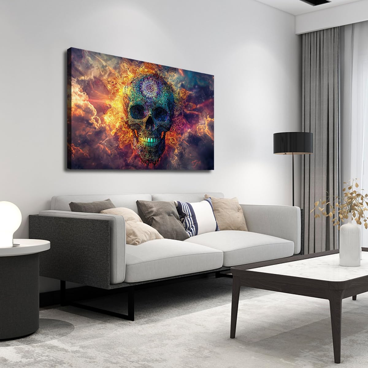 Via Vela Gotycki cukier czaszka obraz na płótnie jadalnia biuro 50 x 75 cm