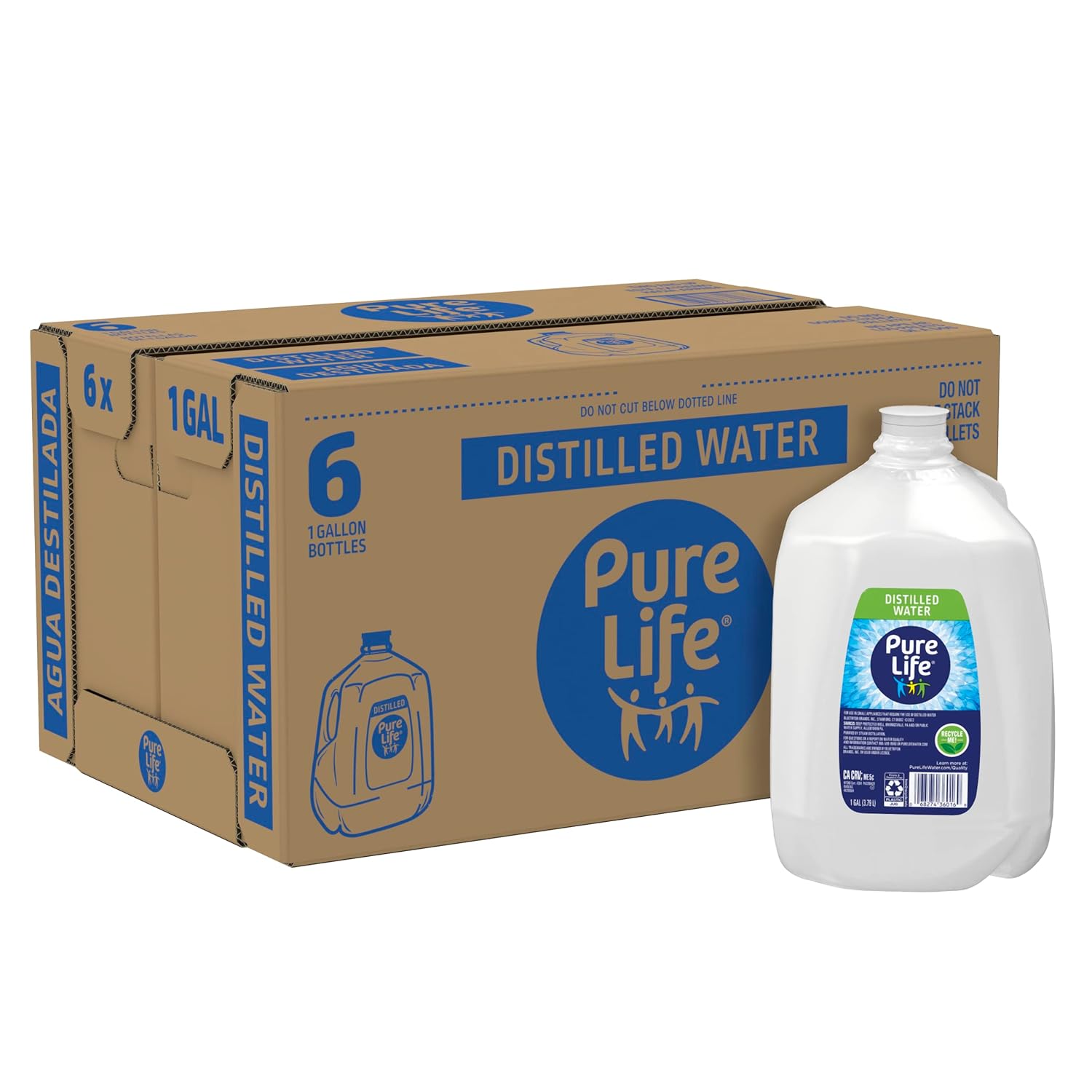 Pure Life Distilled Water (1 Gallon Bottles Case of 6 (6