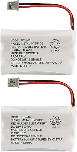 Uniden BBTY0504101 BT446 - Baterías de teléfono inalámbricas recargables de níquel y metal hidruro (paquete de 2) para usar con teléfonos