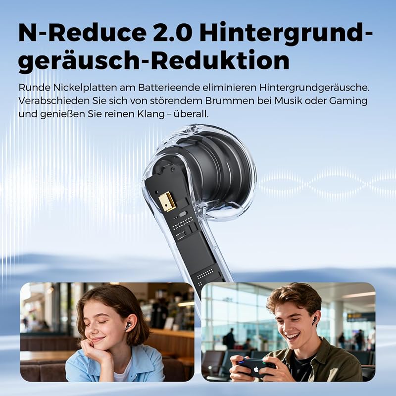 Căști wireless semi-in-ear SoundPEATS Air6 HS Bluetooth 6.0, 13 mm, tri-magnetic, LDAC, Hi-Res, ENC, IPX5, 45 ore
