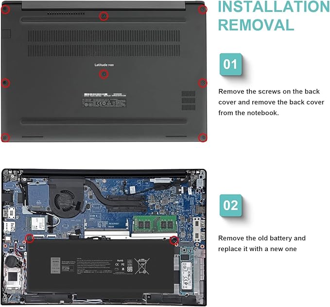 Batería TREE.NB 60Wh F3YGT para Dell Latitude (negra) miniatura 3