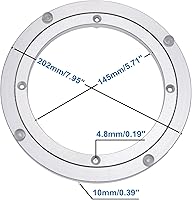Vista 4 de Placa giratoria de aluminio resistente Lazy Susan con rodamiento giratorio para mesa de comedor (8 pulgadas)