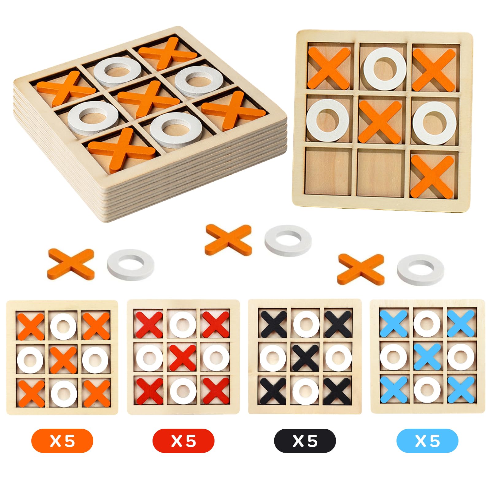 Gadget Compleanno Bambini, 20 PCS Mini Puzzle Bambini in Legno Tic Tac Toe Board Tavolo Da Gioco Del Tris in Legno Xo Regalini Fine Festa Invitati per Feste Famiglia Giochini per Feste Di Compleanno