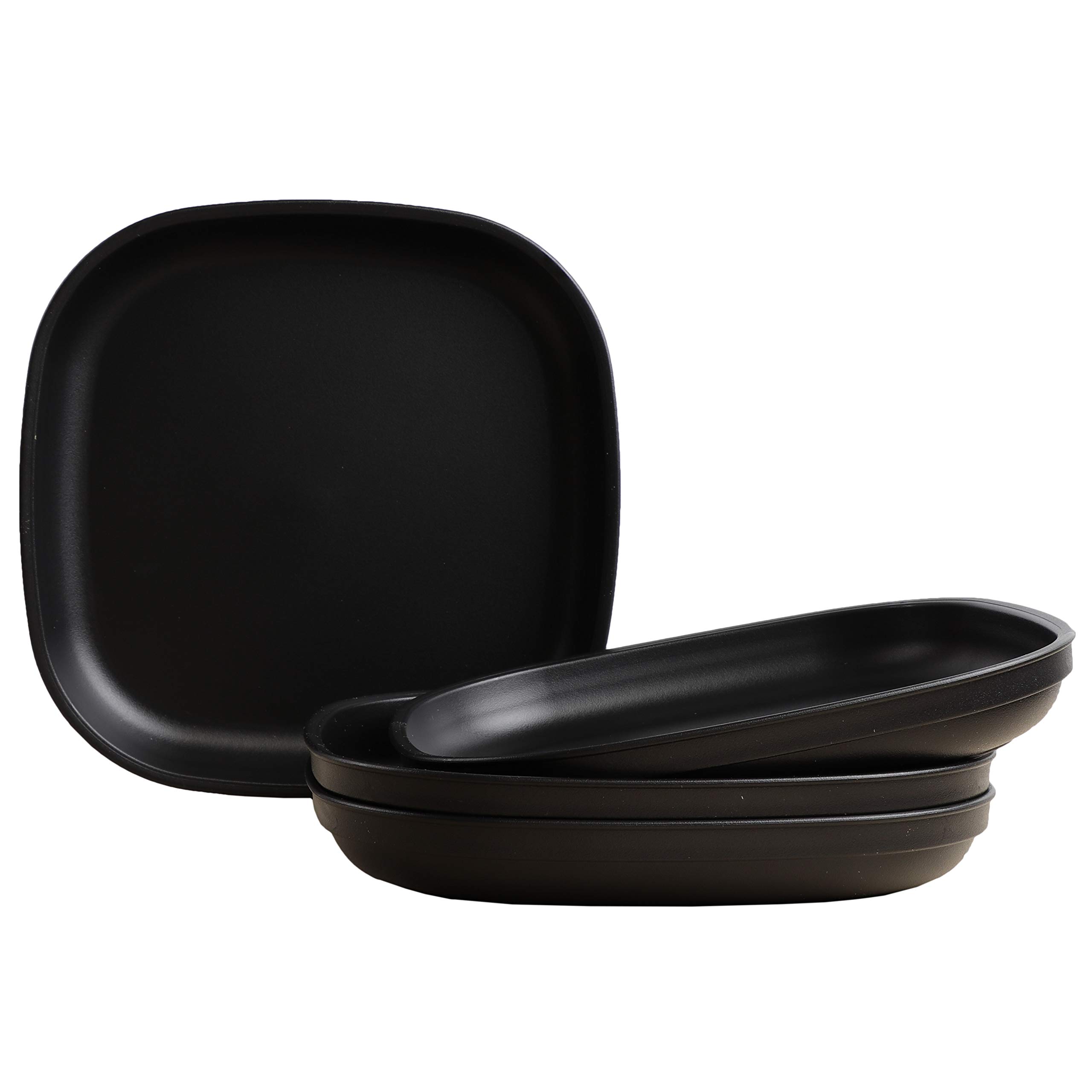 Re Play Recycled Products, Set of 4 (9" Plate, Black)