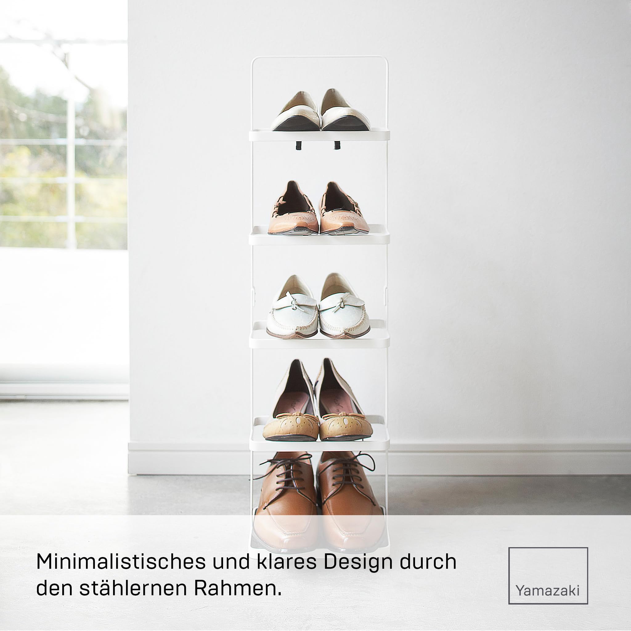 YAMAZAKI Tower Hohes Schuhregal, weiß