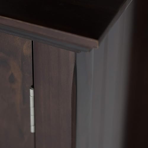 Miniatura 7 de SIMPLIHOME Acadian - Armario de almacenamiento mediano de transición de madera maciza de 39 pulgadas de ancho en marrón moreno, con 2 puertas de