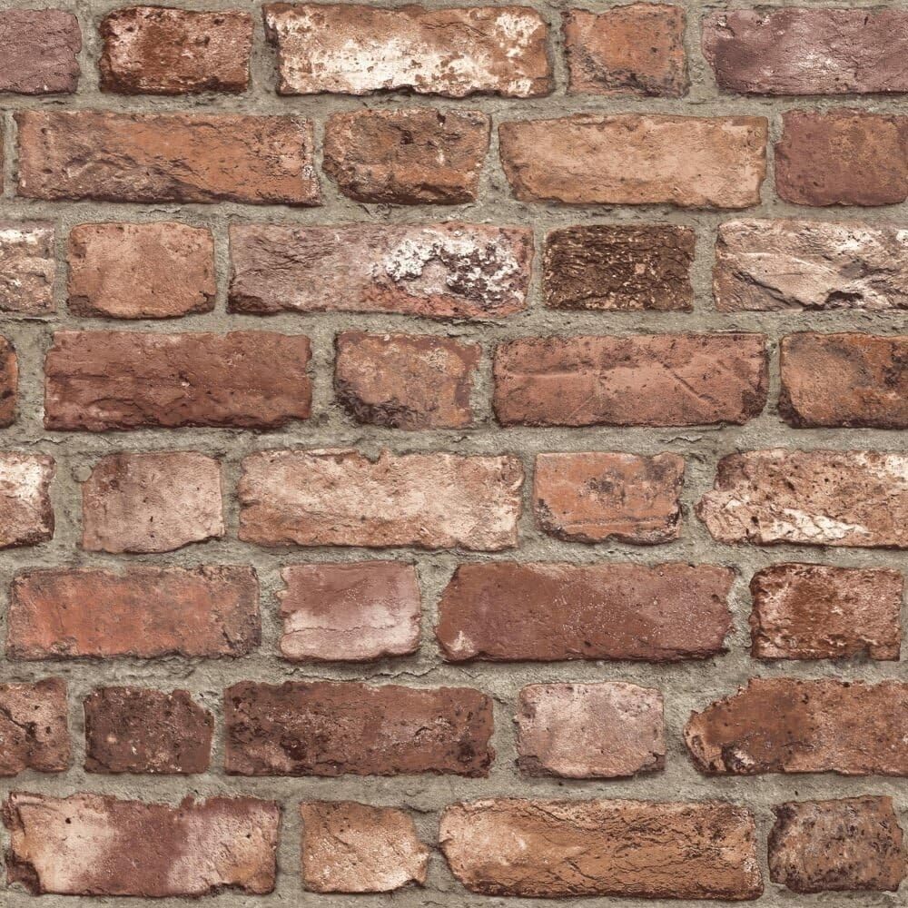 SOPHIE LAURENCE Red Brick Wallpaper Textured Thick Realistic Rustic 3D Stone Wall Effect - Chimney Breast Feature Wall Wallpaper