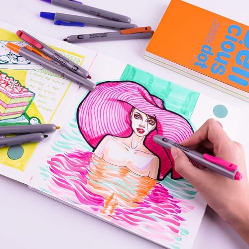 Miniatura 7 de WRITECH Marcadores permanentes retráctiles surtidos: rotulador de punta fina, 12 unidades