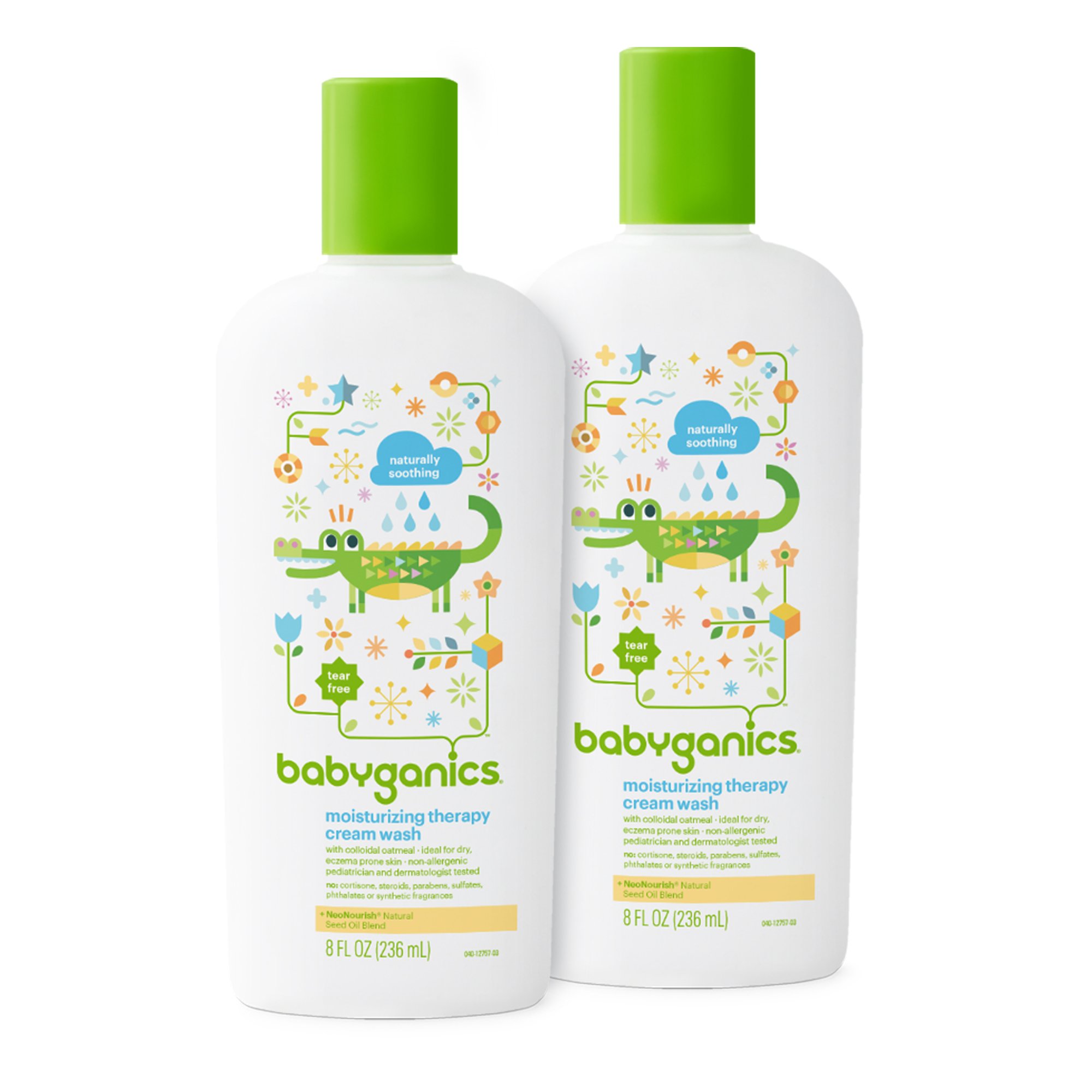 BabyganicsBye Bye Dry Moisturizing Therapy Wash, 8 Fluid Ounce (Pack of 2), Packaging May Vary