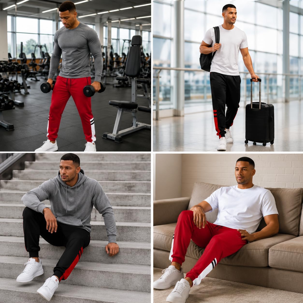 Southpole Mens Jogger Pants - Lightweight Tricot Track Joggers with Pockets, Athletic Sweatpants for Men