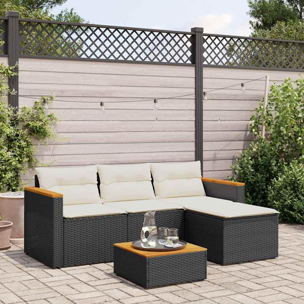 Salon de jardin en rotin synthétique durable et bois noble