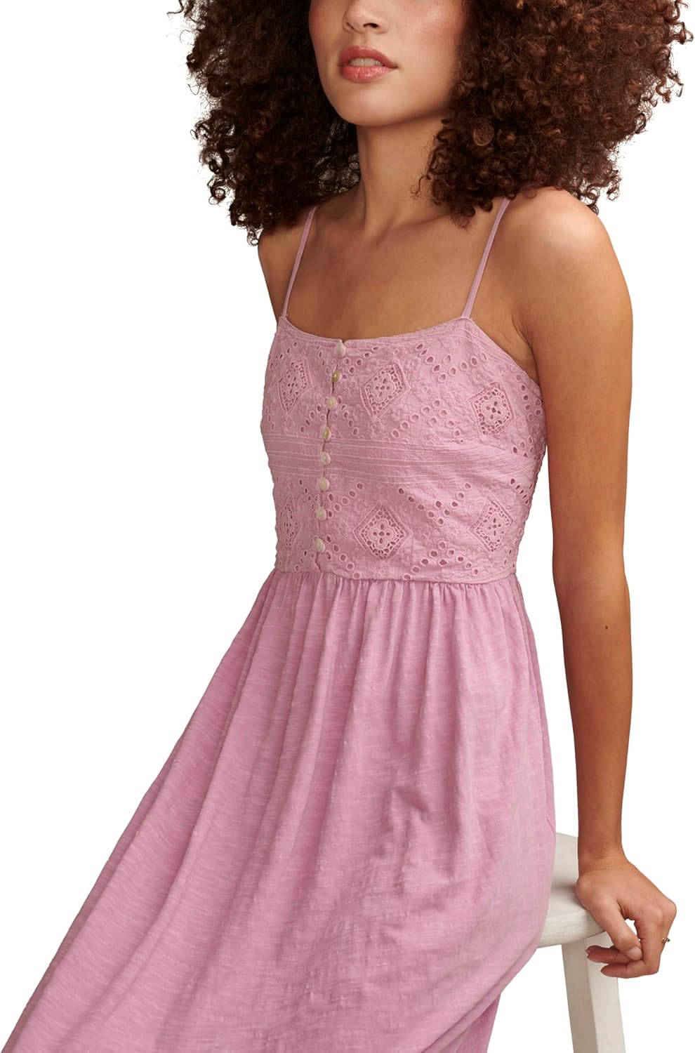 Lucky Brand Womens Lucky Brand Women's Cutwork Maxi Dress - Image 4