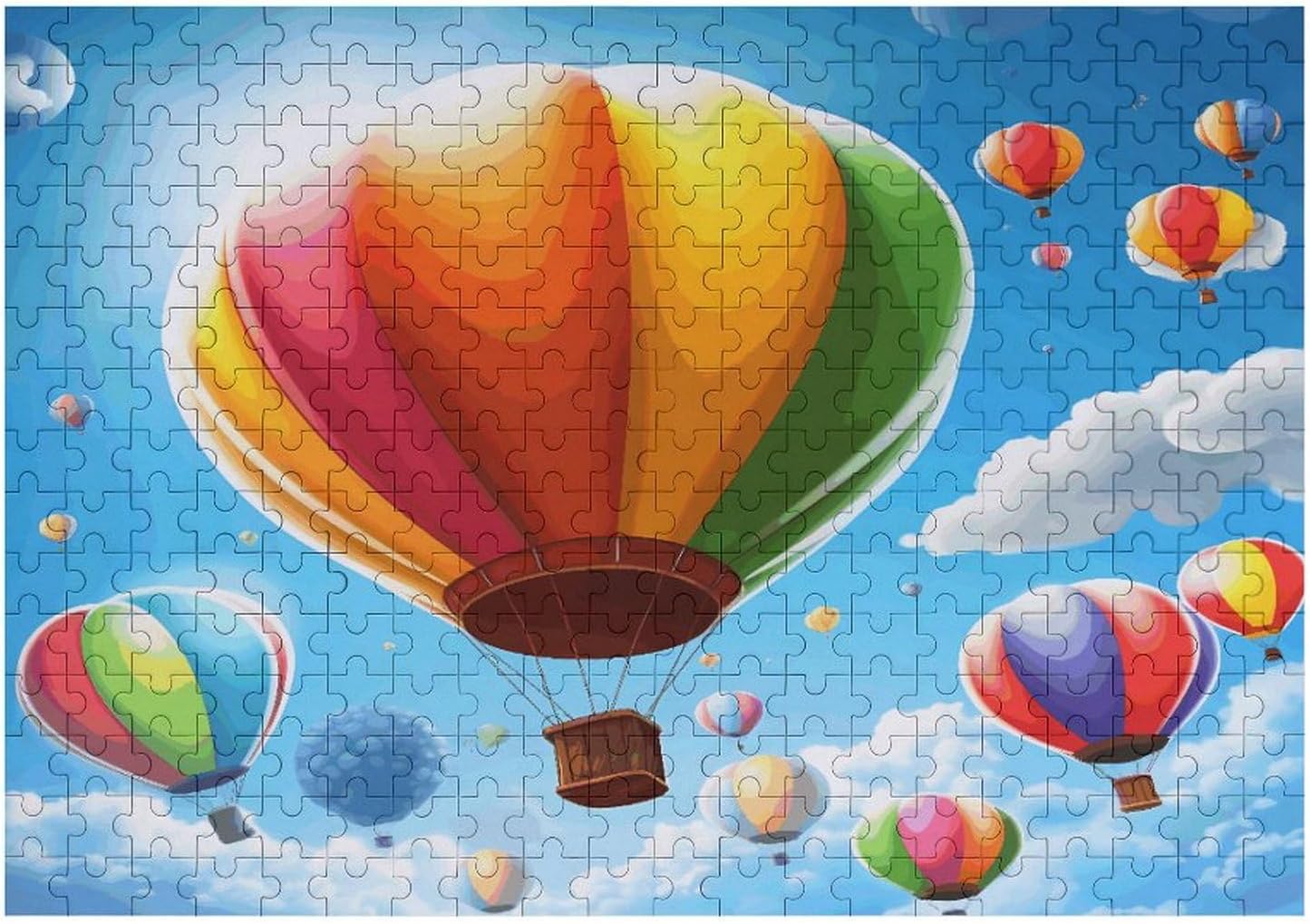 Wooden Puzzle for Adults, Suitable for Home Use, Hot Air Balloon Pattern Printed, Perfect Match