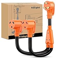 Vista 32 de Nilight Cable adaptador de bloqueo para caravana de 15 amperios a 50 amperios de cobre puro resistente calibre 10 ETL listado 5-15P a SS2-50R