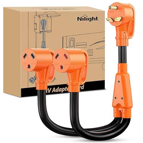 Miniatura 141 de Nilight - 50033R Adaptador de enchufe RV de 18 pulgadas, 50 amperios a 30 amperios, adaptador eléctrico de Dogbone de alta resistencia con mango 115G