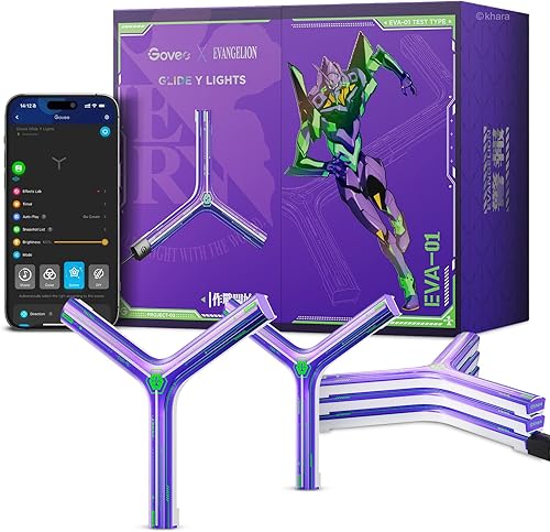 Vista 9 de Govee Glide Y RGBIC - Luces LED de pared, luces inteligentes para juegos Wi-Fi con sincronización de música, función de bricolaje y temporizador