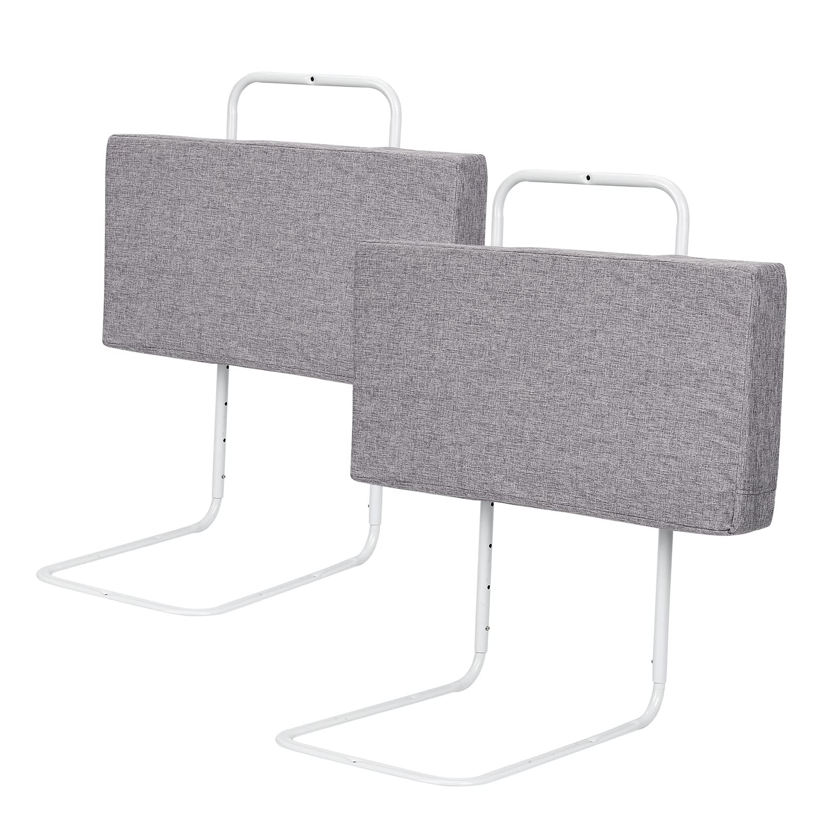 2X Barriera per letto 60 x 28 cm, Regolabile in altezza, Barriera di sicurezza per letto a 5 fori, Barriera per bambini piccoli per prevenire le cadute, Colore: Grigio