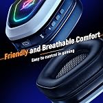 Ozeino Wireless Gaming Headset for Ps5, Ps4, Switch, Ultra Stable 2.4GHz USB & Type-C, Bluetooth 5.3 Gaming Headphones with Flip Mic, 40+Hr Battery Gamer Headset for PC, Laptop, Mobile, Mac(White)