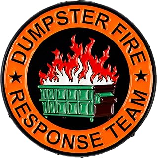 Dumpster Fire Response Team Trash Fire Sarcastic Brooch Pin, Office DarkHumor Enamel Pin, Funny Gift For Team Leader Boss Coworker, Chaos Coordinator Lapel Badge, Sarcasm Brooches, Funny Work Accessories