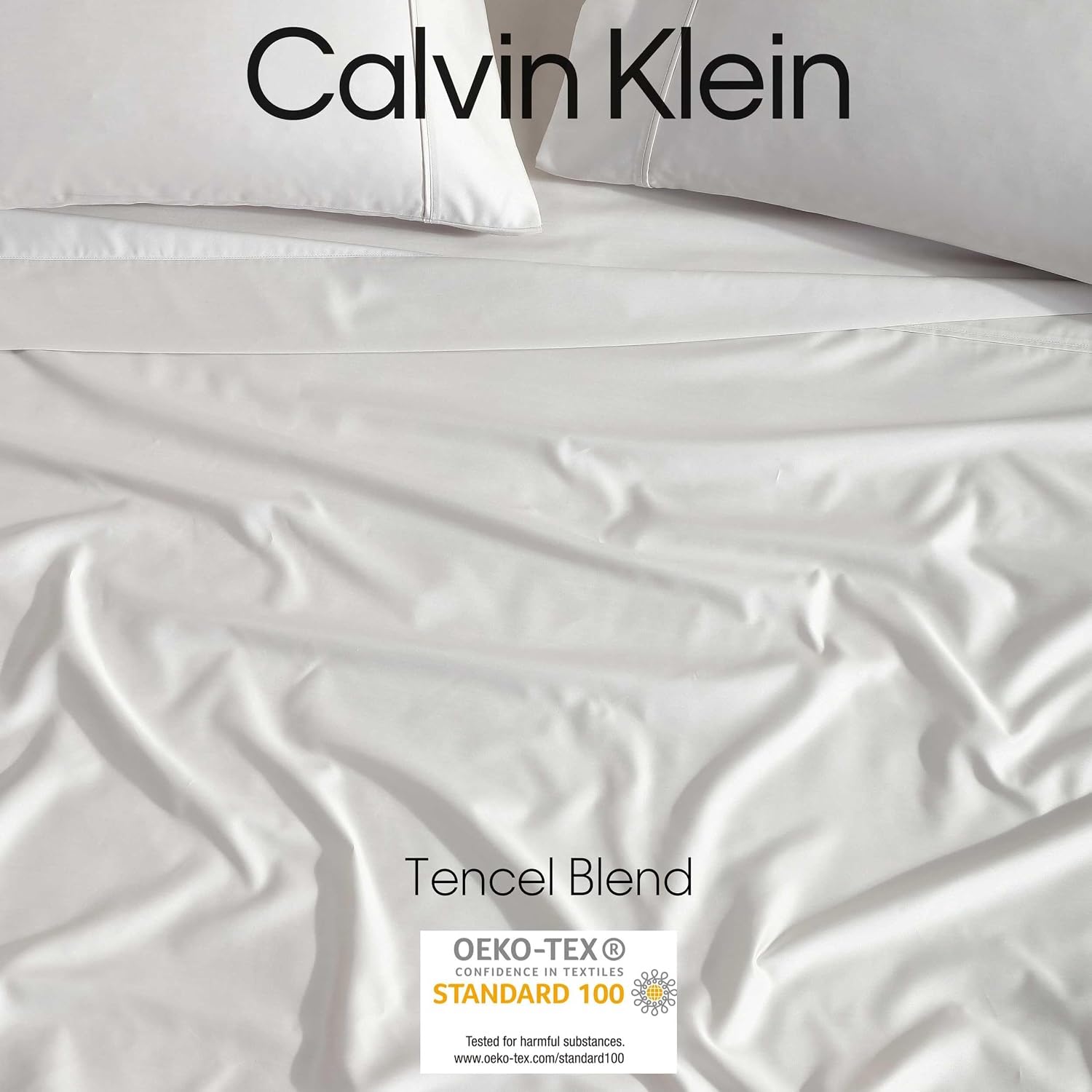 Calvin Klein - Queen Sheet Set, Soft Bedding with a Naturally Soft and Lightly Sheened Finish, Deep Pockets, Bed Sheets with Matching Pillowcases (Rekoop Wellness Beige)