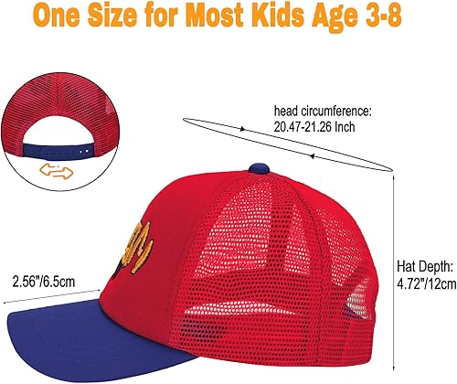 Miniatura 5 de Bonita gorra de béisbol con bordado de excavadora, ajustable, para niños y niñas de 3 a 8 años
