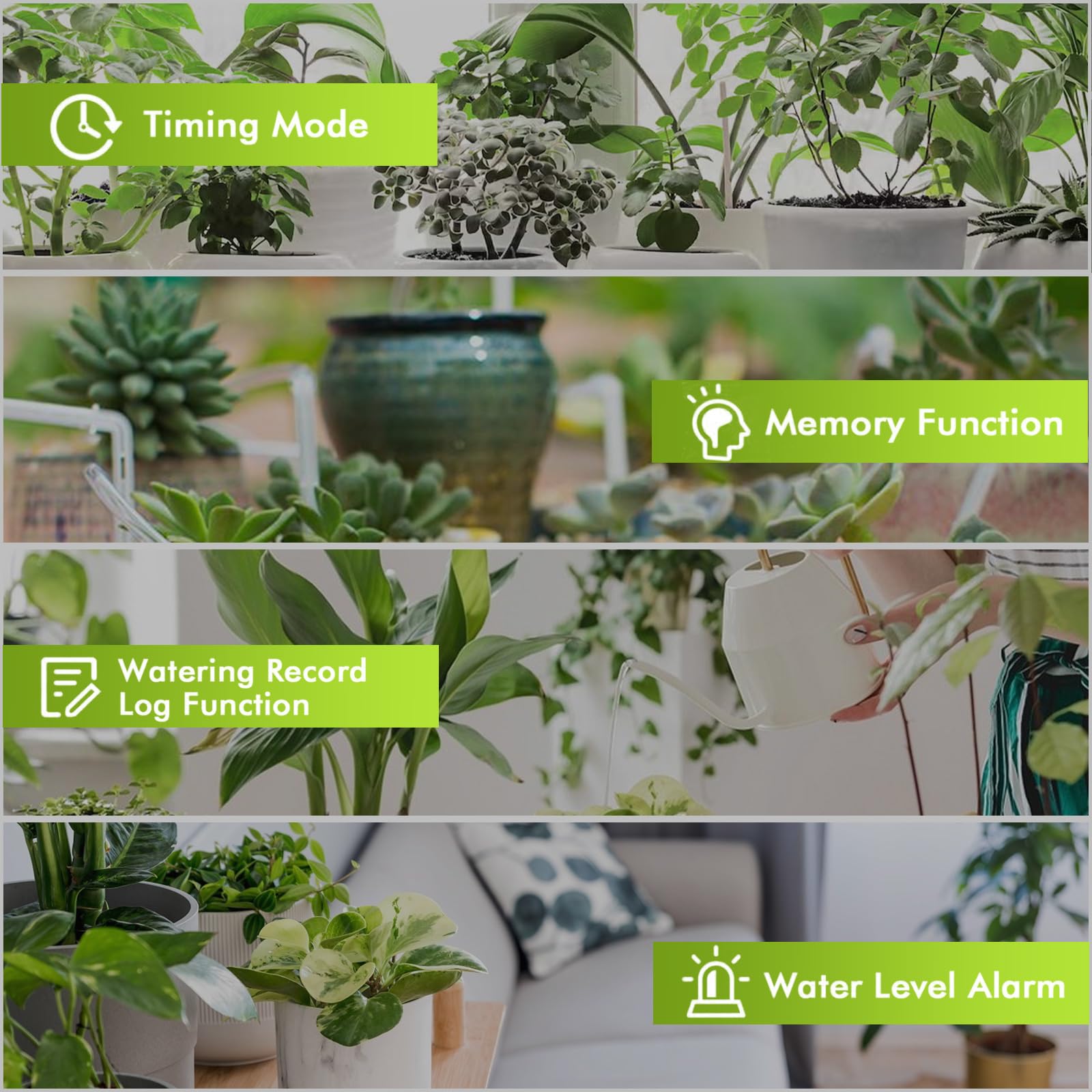 Wifi Automatisches BewäSserungssystem Mit Doppelte Pumpe, Automatisches TropfbewäSserungsset Mit App, Einstellbare Wassermenge/Zeit, FüR Bis Zu 20 Topfpflanzen, FüR Garten, Balkon, Hof