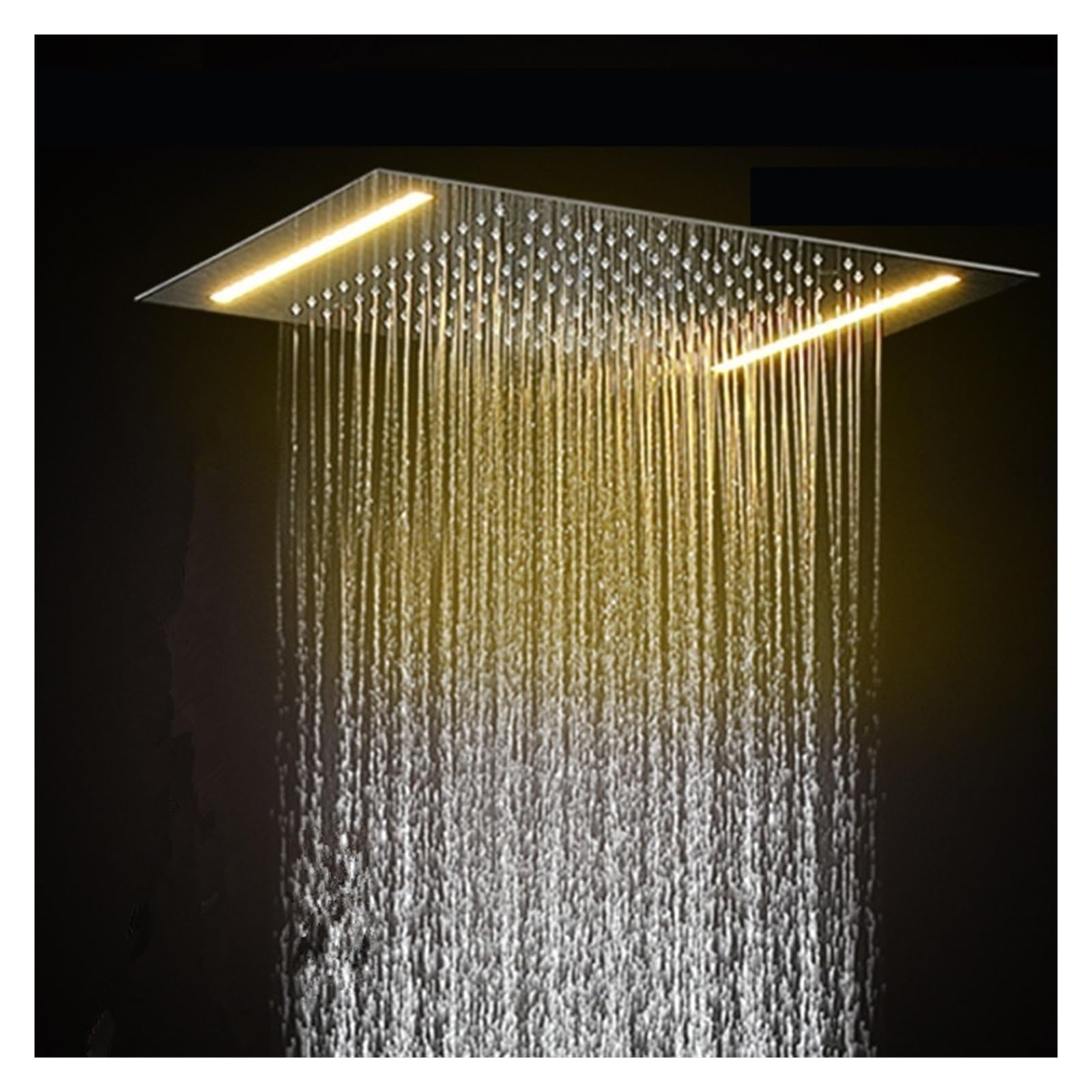 LED Rain Shower System Set with Handshower Massage Body Jet, Thermostatic Mixer Bathroom Ceiling Rainfall Showerhead Faucets(A Shower Head-1)