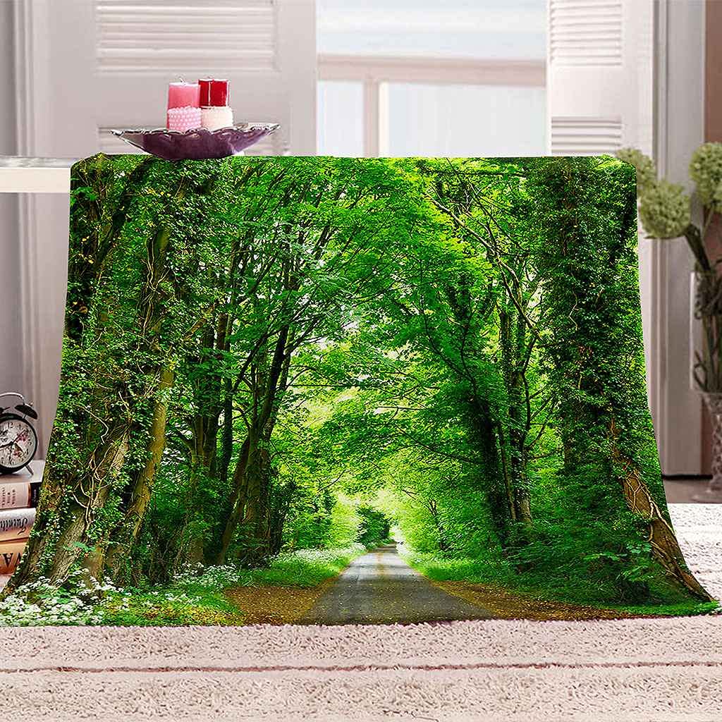 Couverture Polaire Arbres Verts pour Vos Soirées Cocooning