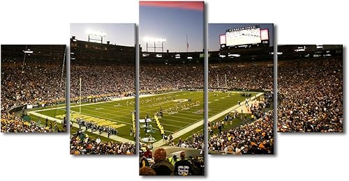 Vista 172 de Cuadros de estadios deportivos de fútbol americano de Minnesota, cuadros de vikingos, 5 paneles, lienzo para pared, arte de pared del estadio