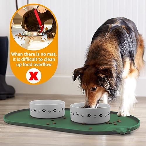 Miniatura 133 de KPWACD Tapete de alimentación de mascotas para perros y gatos, mantel individual de silicona para perros, antideslizante, impermeable, evita