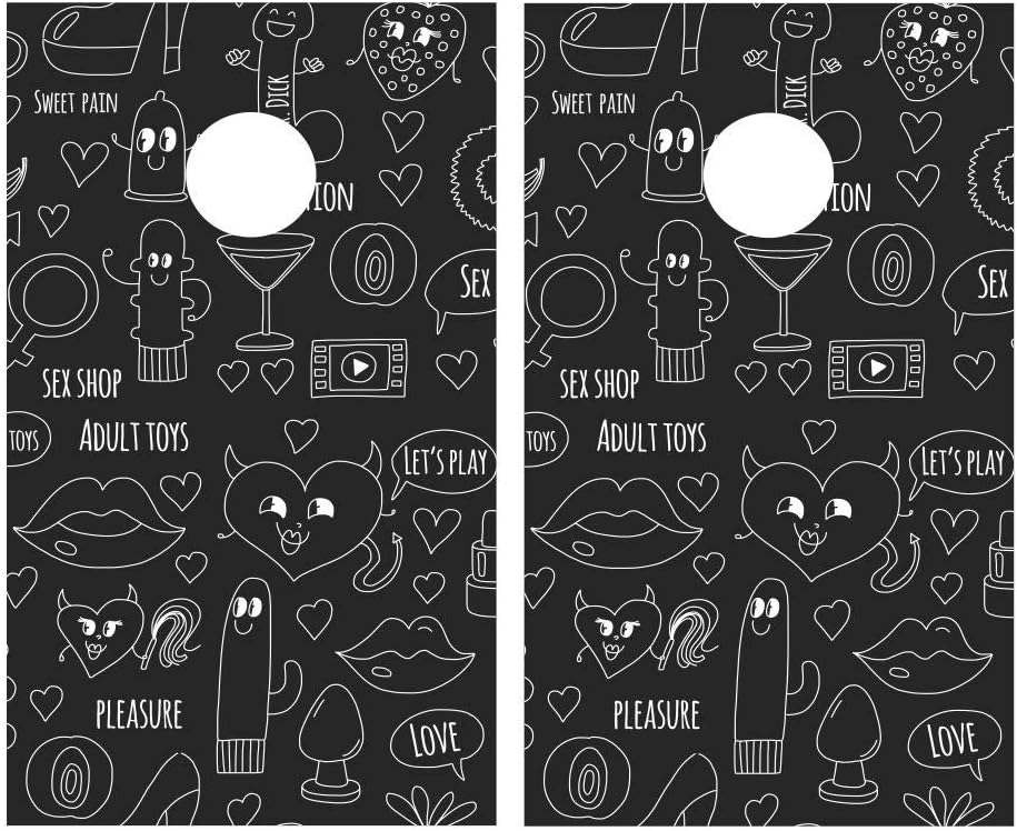 JS Artworks Funny Adult Humor Joke Cornhole Board Vinyl Decal Wrap Sticker Skin