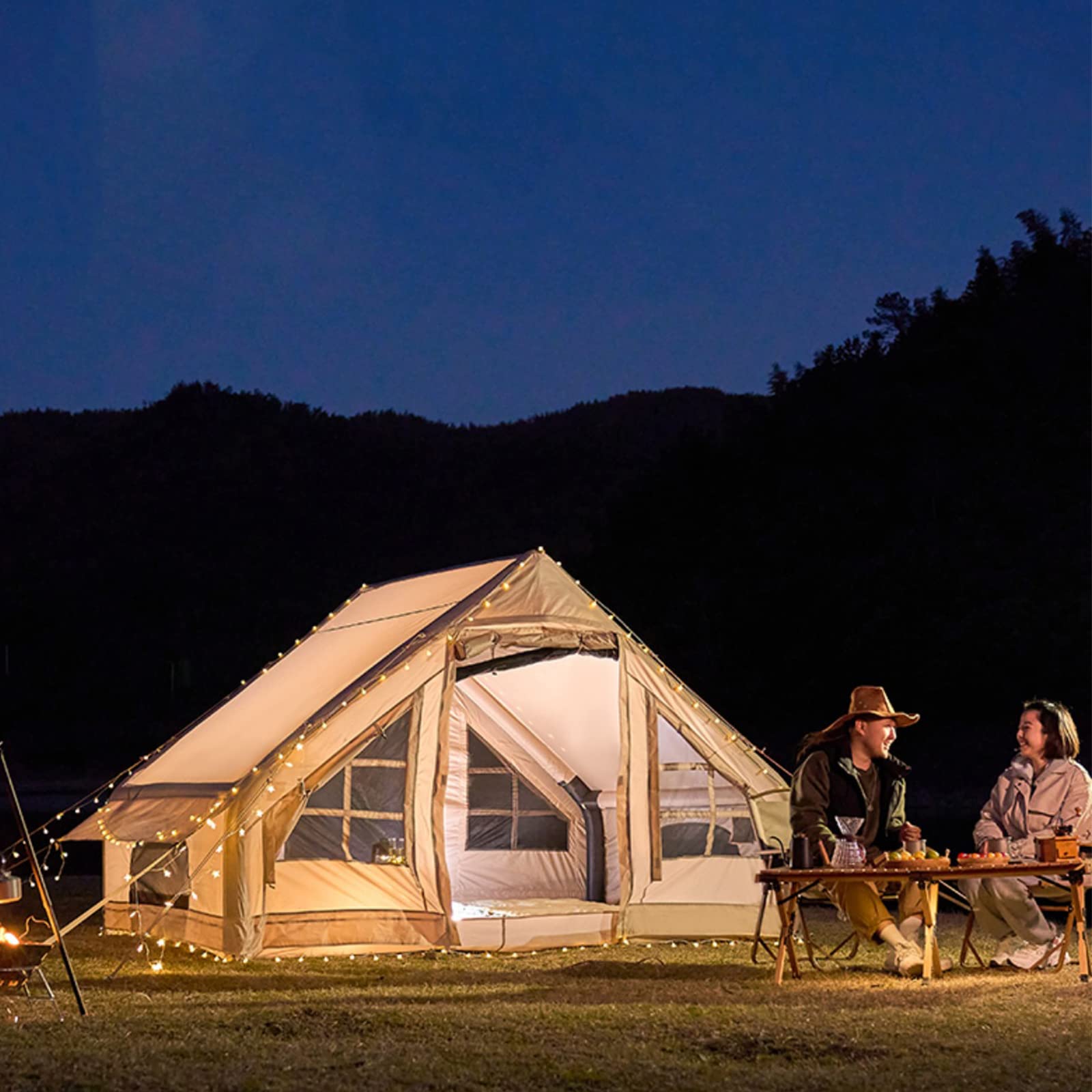 light weight oxford cloth automatic inflatable tent Outdoor Tent,Portable Double-Layer Exquisite Camping Tent, Suitable for 3-8 People Outdoor Camping Equipment () : Sports & Outdoors Colore:Cactus Green Angry Swede v2 by friendly inflatable camping tent Category:Kettenschlösser_Axa