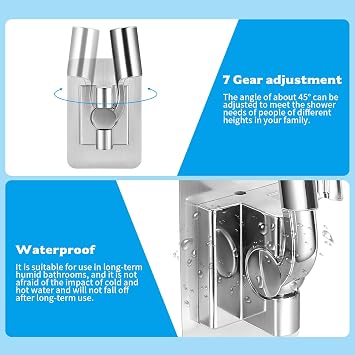 1 Pack Shower Head Holder Replacement, 180 Degree Adjustable No Drilling