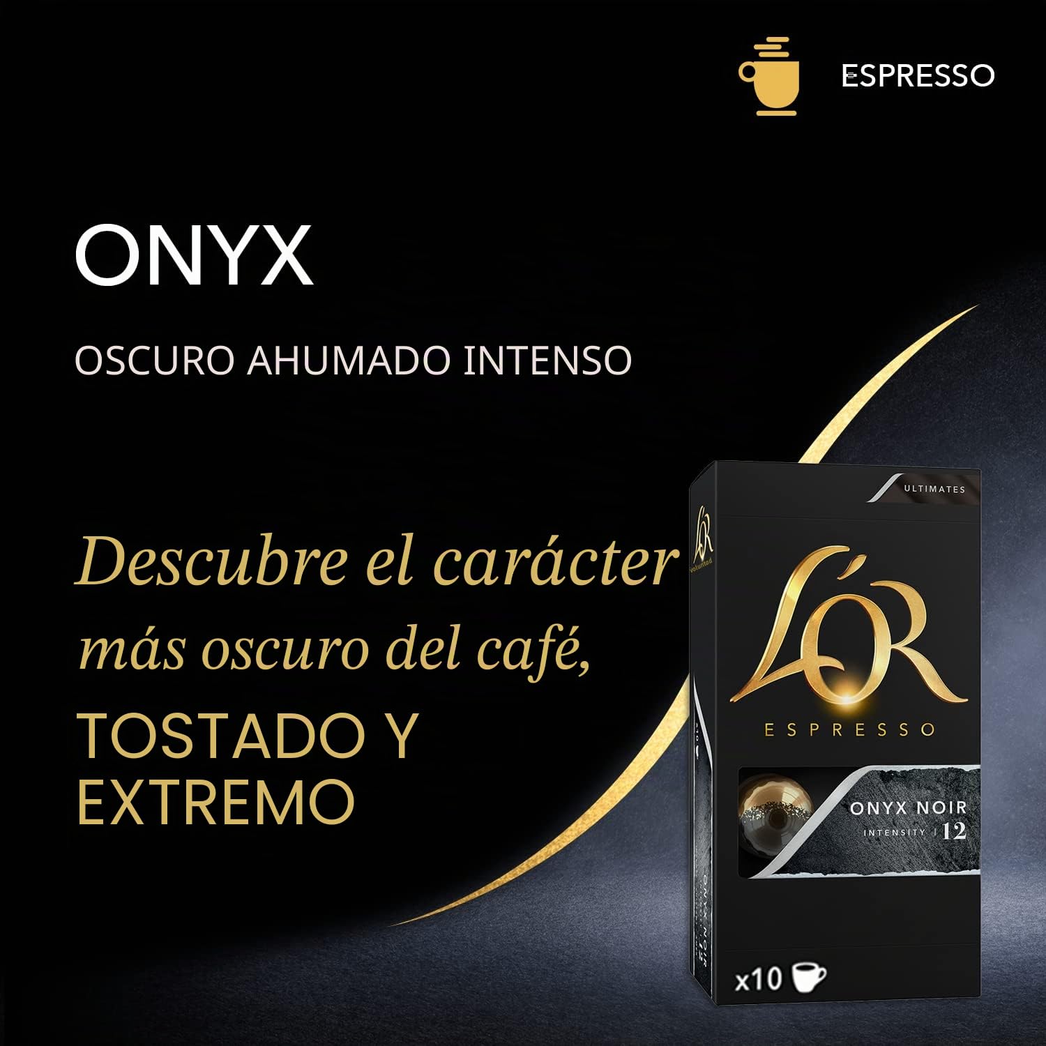 L'Or Espresso Café Onyx Intensidad 12, 10 Paquetes de 20 cápsulas