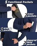 33,000ft Men's Hooded Softshell Jacket Waterproof Lightweight Insulated Windbreaker Fleece Lined Rain Shell Jacket