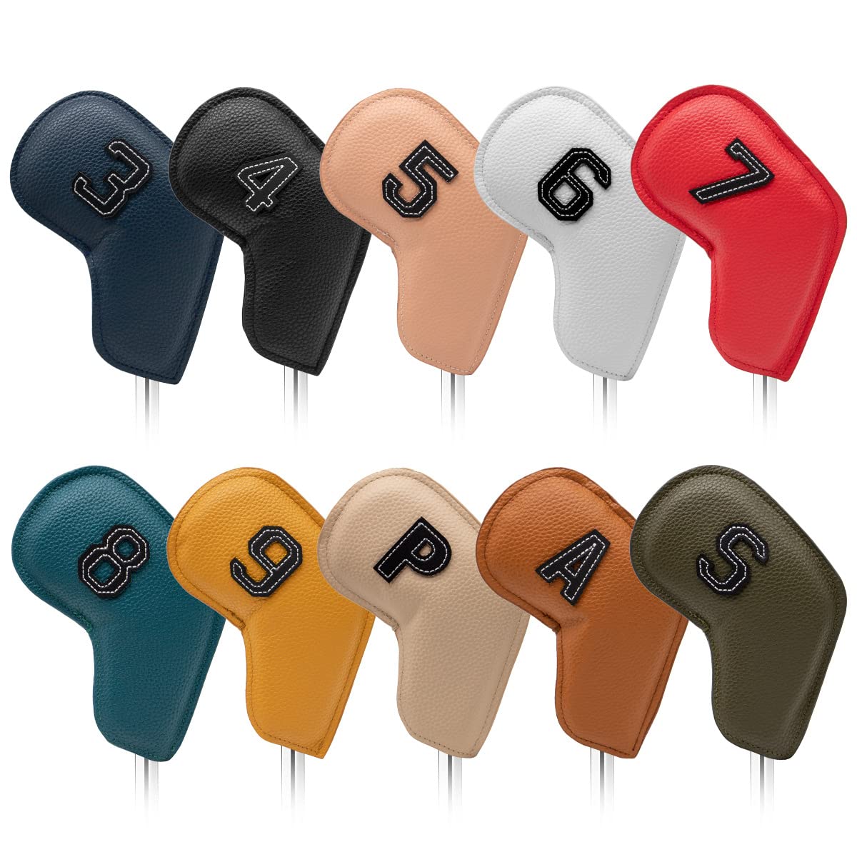 Lot de 10 couvre-fers de golf colorés (3-9 APS)