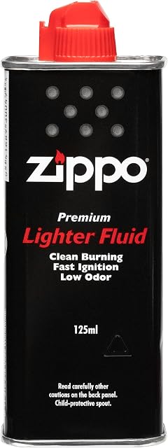 Zippo Lighter Fuel 125 ml (4 oz) | Works with Zippo Windproof Lighter & Zippo Refillable Hand warmer | Fast Ignition | Low Odor | Lighter Fuel Refill| Easy Fill Nozzle