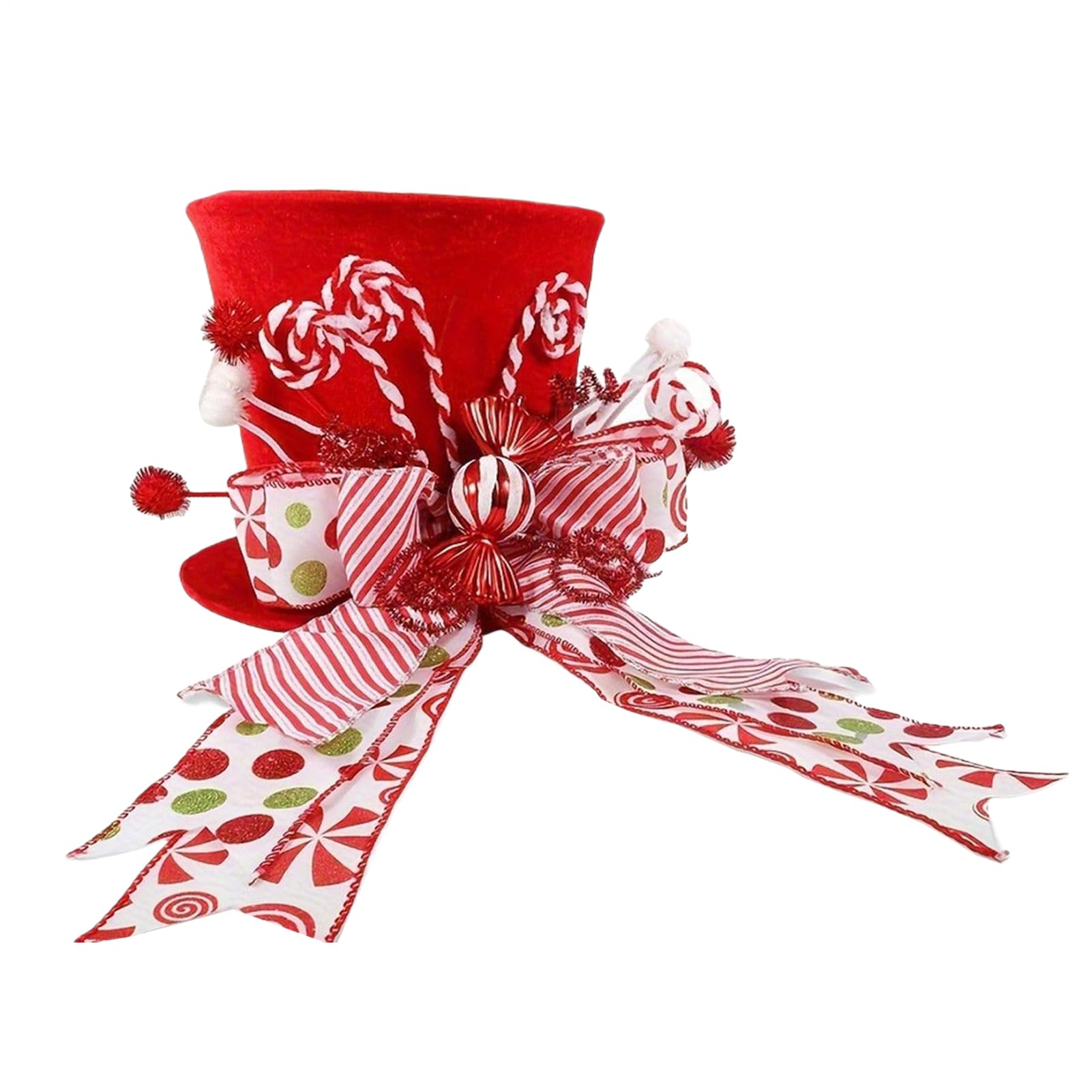 Pointe de sapin de Noël avec ruban pour décoration intérieure de fête
