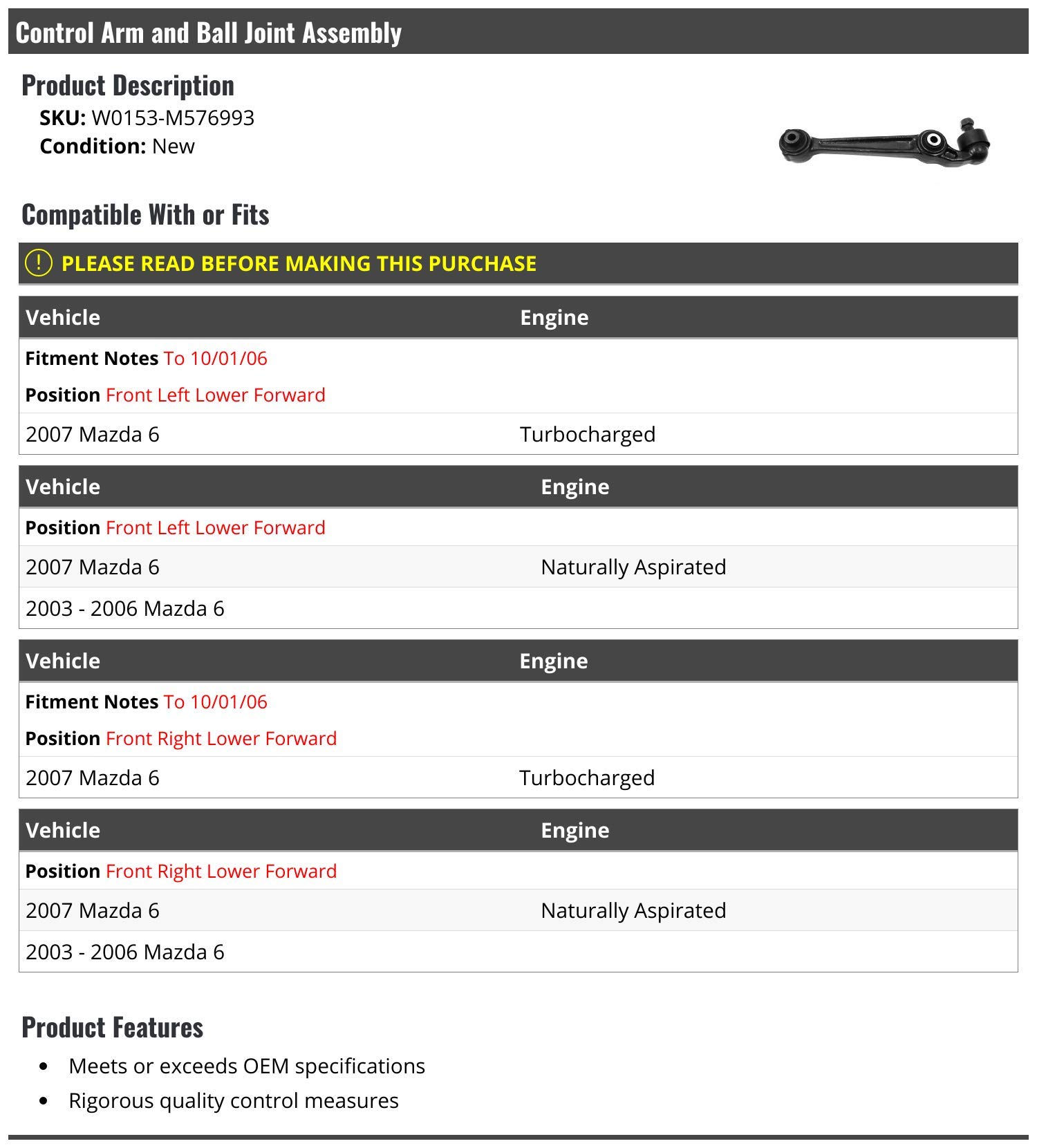 Amazon.com: Front Lower Forward Control Arm and Ball Joint