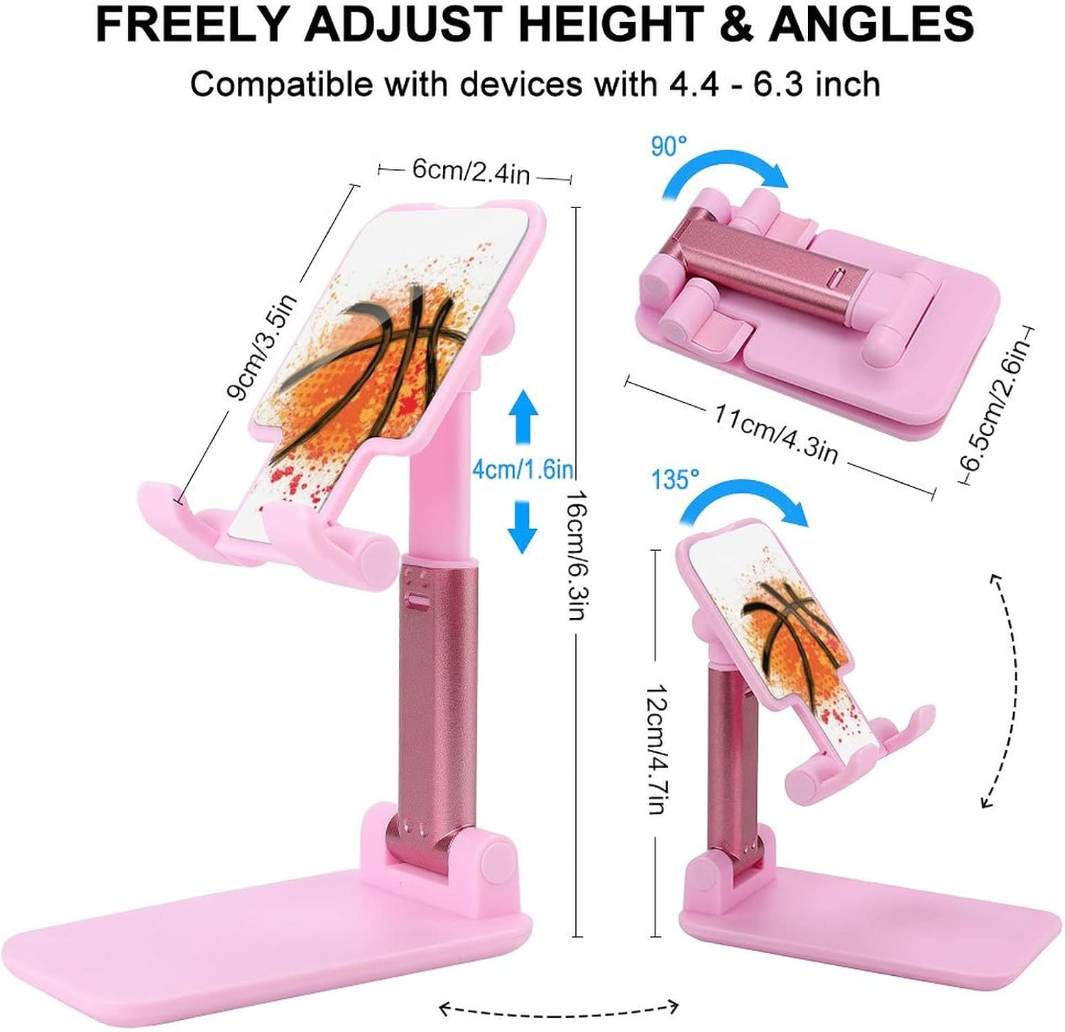 Basketball Cell Phone Stand Foldable Phone Holder Adjustable Phone Stand Desk Accessories image 2