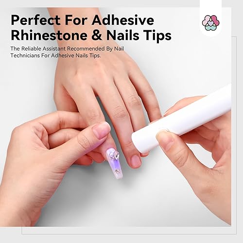 Miniatura 7 de SAVILAND Mini luz U V para uñas  Lámpara inalámbrica de mano U V con soporte portátil, lámpara LED de uñas de gel manos libres, secador de uñas