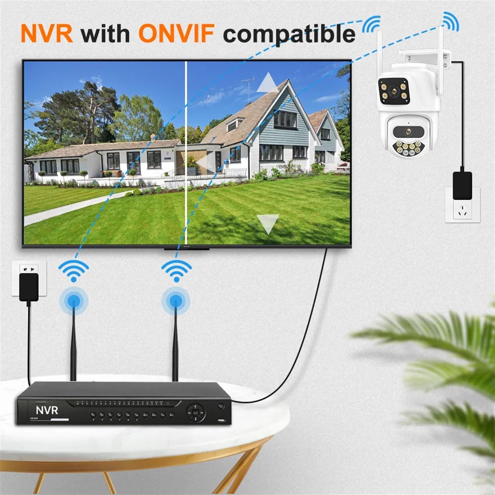 Kamera bezpieczeństwa, 4K 8MP kamera PTZ podwójny obiektyw ekran IP zewnętrzna 4MP HD automatyczne śledzenie ochrona bezpieczeństwa nadzór CCTV(6MP Add 32G Card)