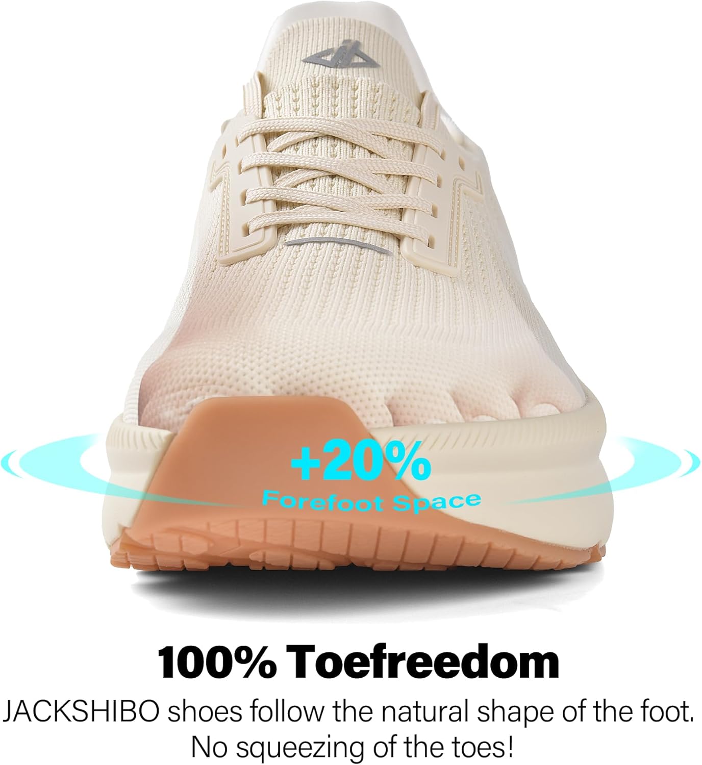 JACKSHIBO Road Running Shoes Women Wide Toe Arch Support Slip in Hands Free Cushion Support Memory Foam Zero Drop Sole Athletic Orthopedic Plantar Fasciitis Walking Tennis Platform Chunky Sneaker - Image 4