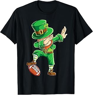 Dabbing Leprechaun Football St Patricks Day Boys Men Sports T-Shirt