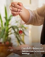 Vista 4 de Cornalina - Péndulo de cristales - Herramientas de adivinación - Péndulo de caos - Cristales de Reiki y piedras curativas - Péndulo de radiestesia